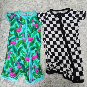 Little Sleepies Zippy Shorty Bundle | 18-24 Months | Cool Checks + Palm Springs